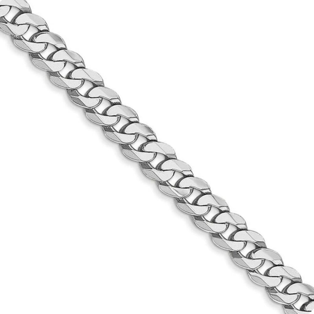 4.3mm, 14K White Gold, Solid Miami Cuban (Curb) Chain Necklace, 18 In